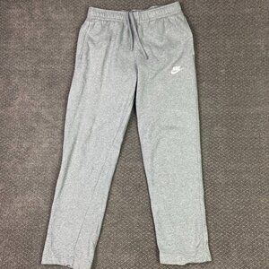 Nike Sportswear Club Fleece Joggers Sweatpants Men's Medium Gray Open Hem Gym